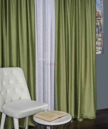 Draperie catifea verde fistic