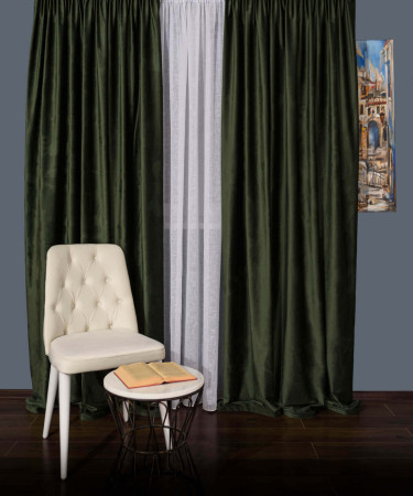 Draperie catifea verde olive Draperie catifea verde olive