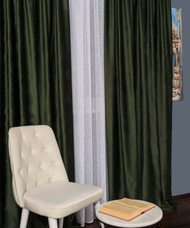 Draperie catifea verde olive Draperie catifea verde olive