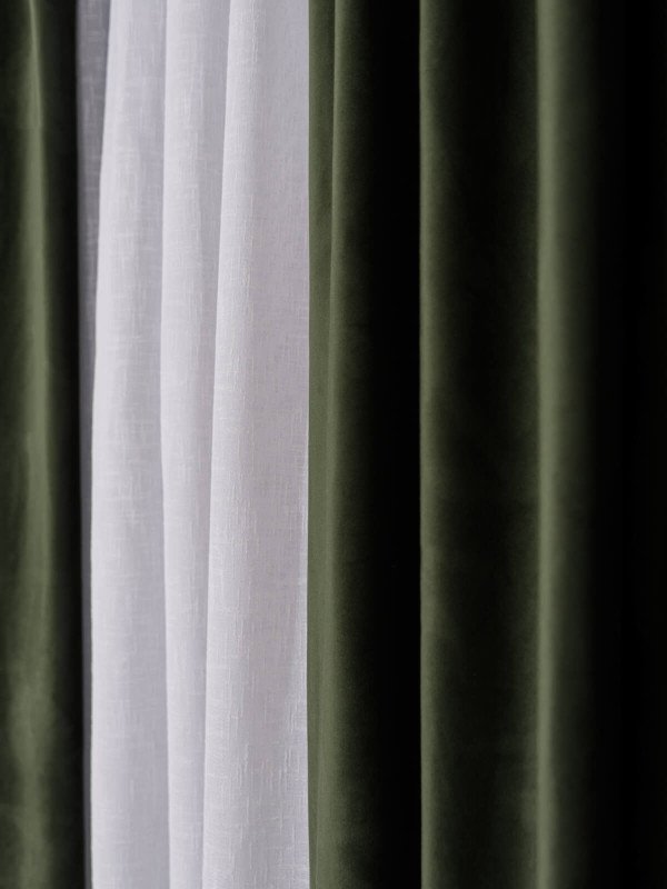 Draperie catifea verde olive