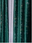 Draperie catifea verde smarald cu insertii auriu/argintiu