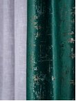 Draperie catifea verde smarald cu insertii auriu/argintiu