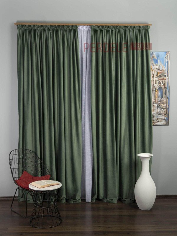 Draperie catifea verde