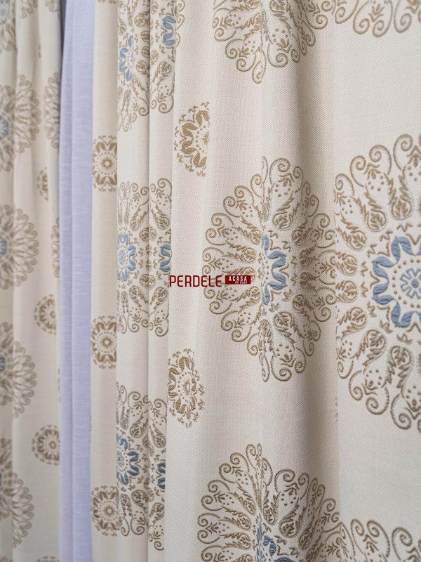 Draperie crem,bej,albastru