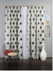 Draperie floare rotunda gri,negru