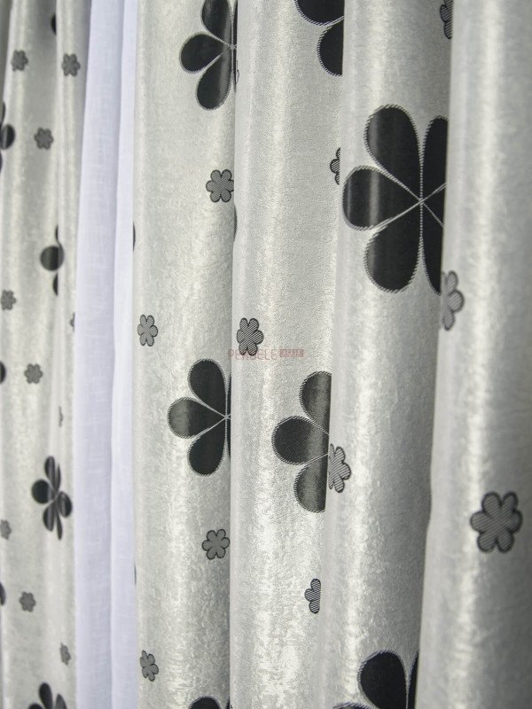 Draperie floare rotunda gri,negru