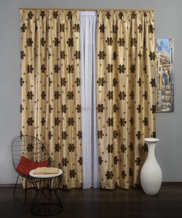 Draperie floare rotunda maro Draperie floare rotunda maro