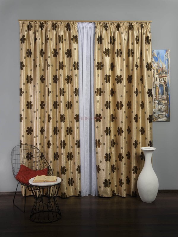 Draperie floare rotunda maro