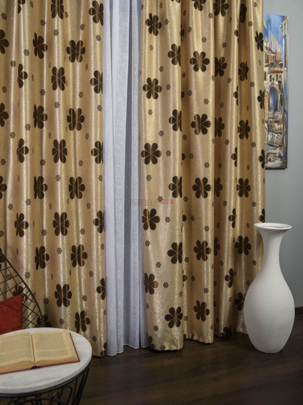 Draperie floare rotunda maro