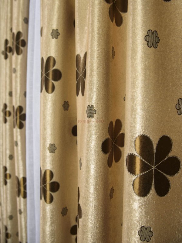 Draperie floare rotunda maro