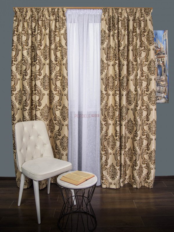 Draperie model baroc crem/maro