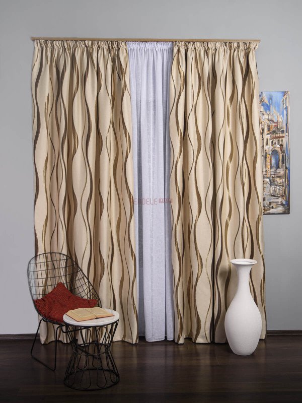 Draperie model dungi crem/maro