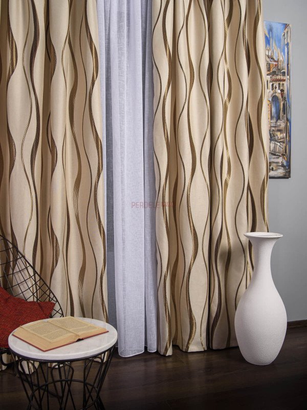Draperie model dungi crem/maro