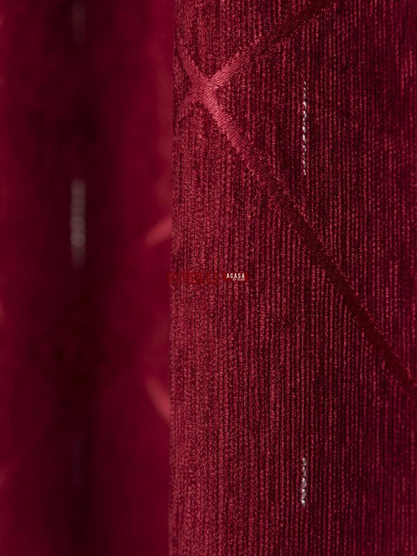 Draperie raiat grena cu patrate