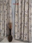 Draperie saten model flori bej,gri,maro