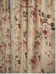 Draperie saten model flori bej,roz