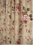 Draperie saten model flori bej,roz