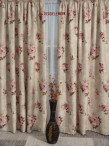 Draperie saten model flori bej,roz