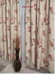Draperie saten model flori bej,roz