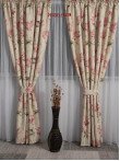 Draperie saten model flori crem,roz Draperie saten model flori crem,roz
