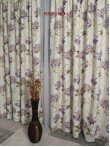 Draperie saten model flori ivoire,lila Draperie saten model flori ivoire,lila