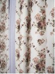 Draperie satin, alb/maro