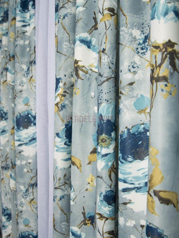 Draperie satin, bleu/albastru Draperie satin, bleu/albastru