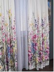 Draperie satin flori multicolore