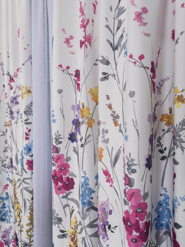 Draperie satin flori multicolore