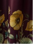 Draperie satin grena,flori multicolore
