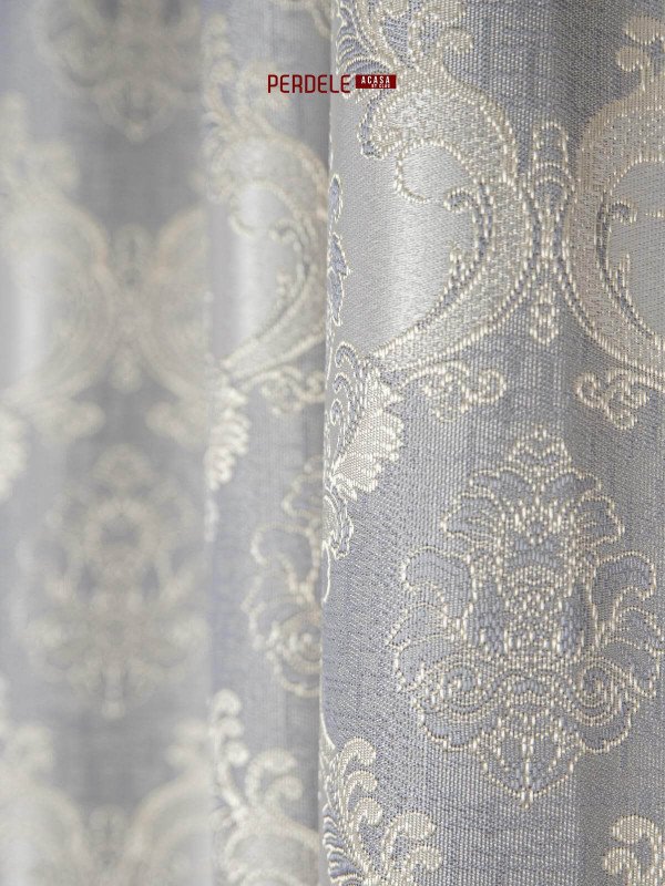 Draperie satin gri/crem