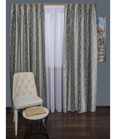 Draperie satin gri,negru Draperie satin gri,negru