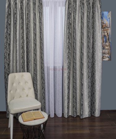Draperie satin gri,negru Draperie satin gri,negru