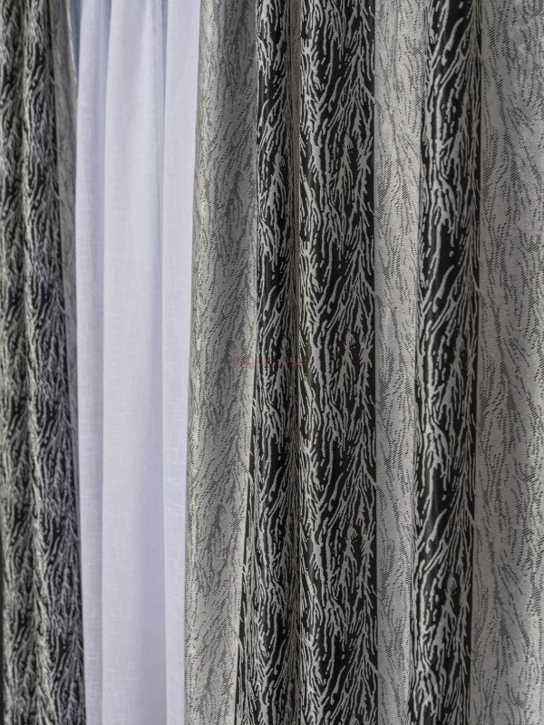 Draperie satin gri,negru