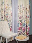 Draperie satin model flori multicolore
