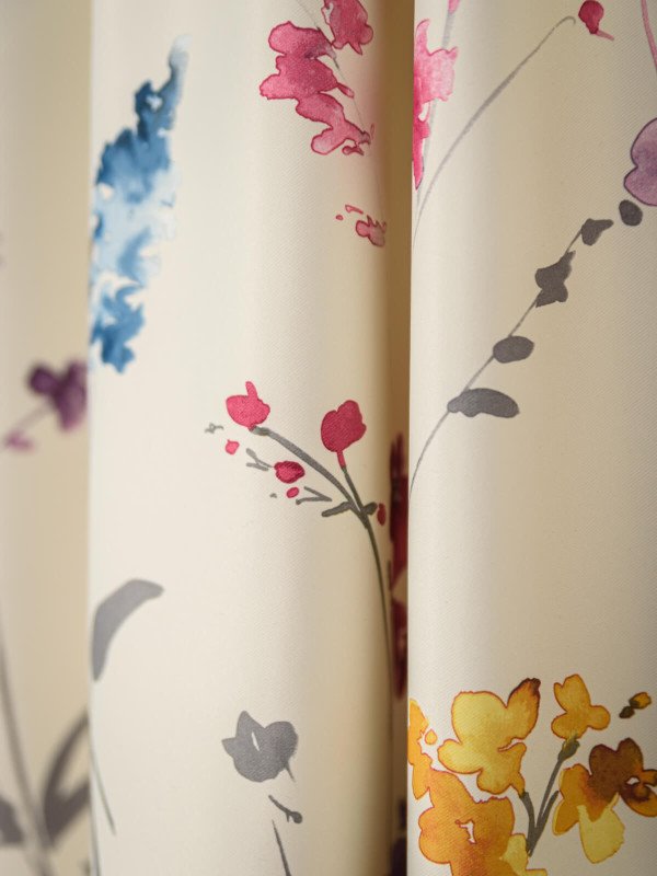 Draperie satin model flori multicolore