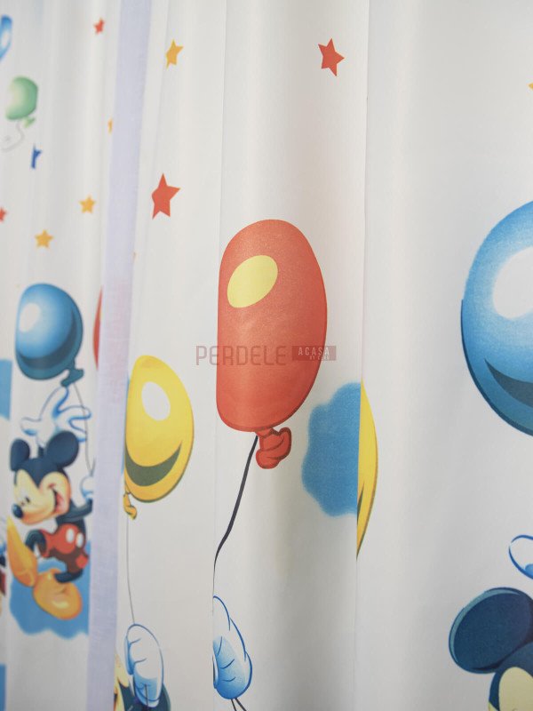 Draperie satin model pentru copii cu Mickey Mouse