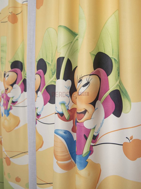 Draperie satin model pentru copii cu Mickey/Minnie Mouse