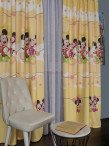Draperie satin model pentru copii cu Mickey & Minnie Mouse