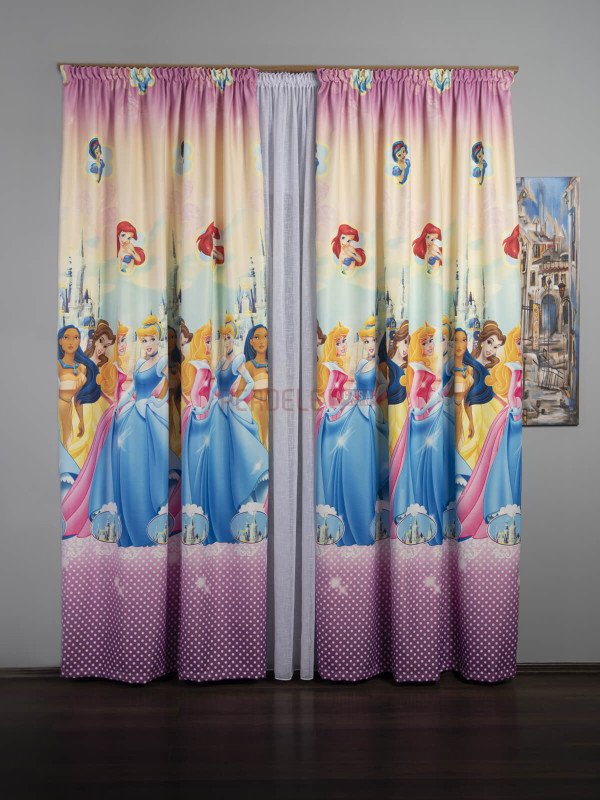 Draperie satin model pentru copii cu printese