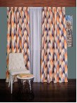 Draperie satin model zig-zag, multicolor