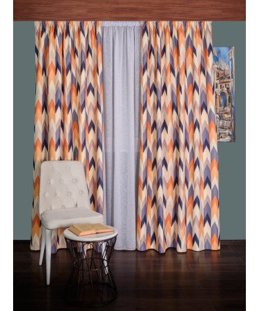 Draperie satin model zig-zag, multicolor Draperie satin model zig-zag, multicolor