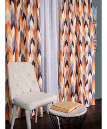 Draperie satin model zig-zag, multicolor Draperie satin model zig-zag, multicolor