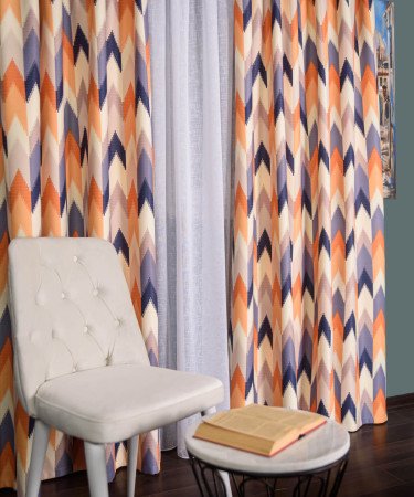 Draperie satin model zig-zag, multicolor Draperie satin model zig-zag, multicolor