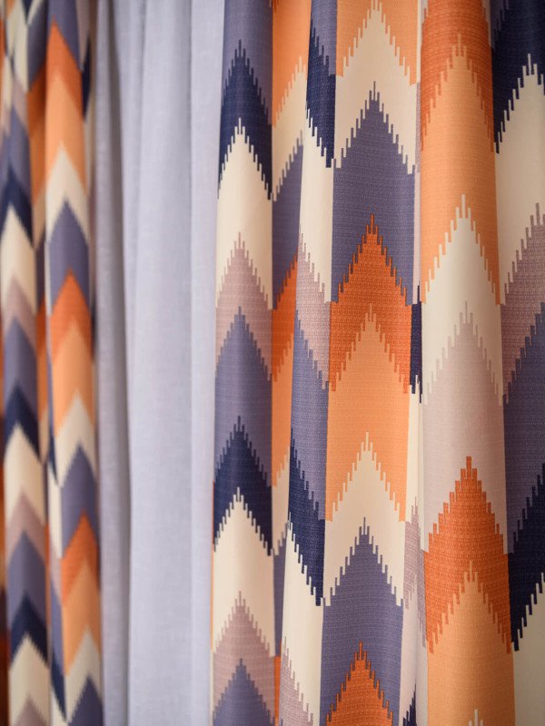 Draperie satin model zig-zag, multicolor