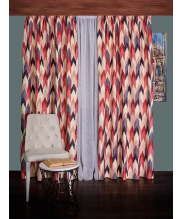 Draperie satin model zig-zag, multicolor Draperie satin model zig-zag, multicolor