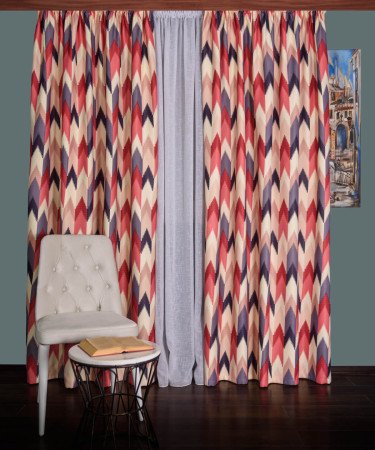 Draperie satin model zig-zag, multicolor Draperie satin model zig-zag, multicolor