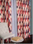 Draperie satin model zig-zag, multicolor