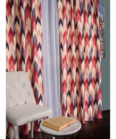 Draperie satin model zig-zag, multicolor Draperie satin model zig-zag, multicolor