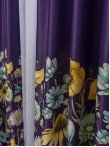 Draperie satin mov,flori multicolore